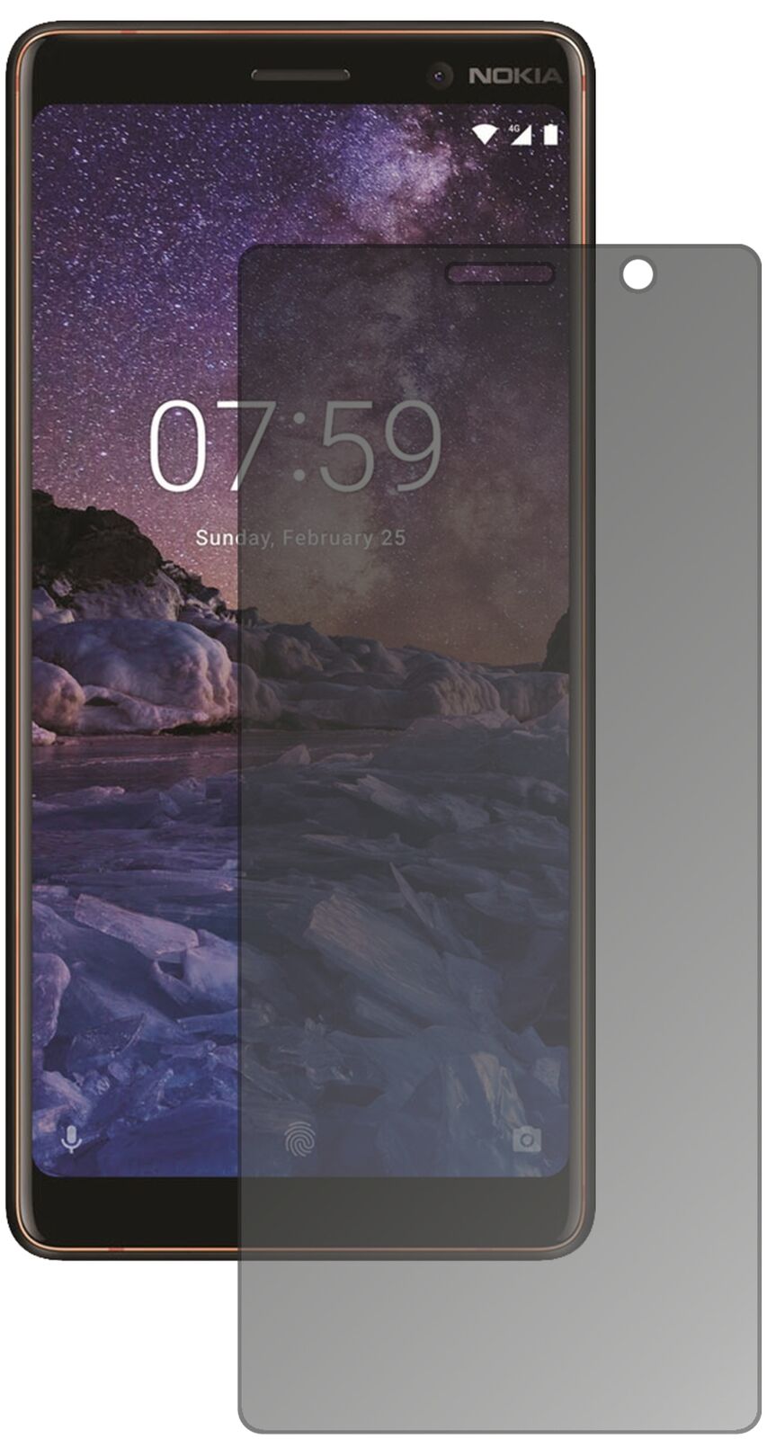 Blickschutzfolie von dipos passend für Nokia 7 Plus, präziser Zuschnitt und blasenfrei montiert