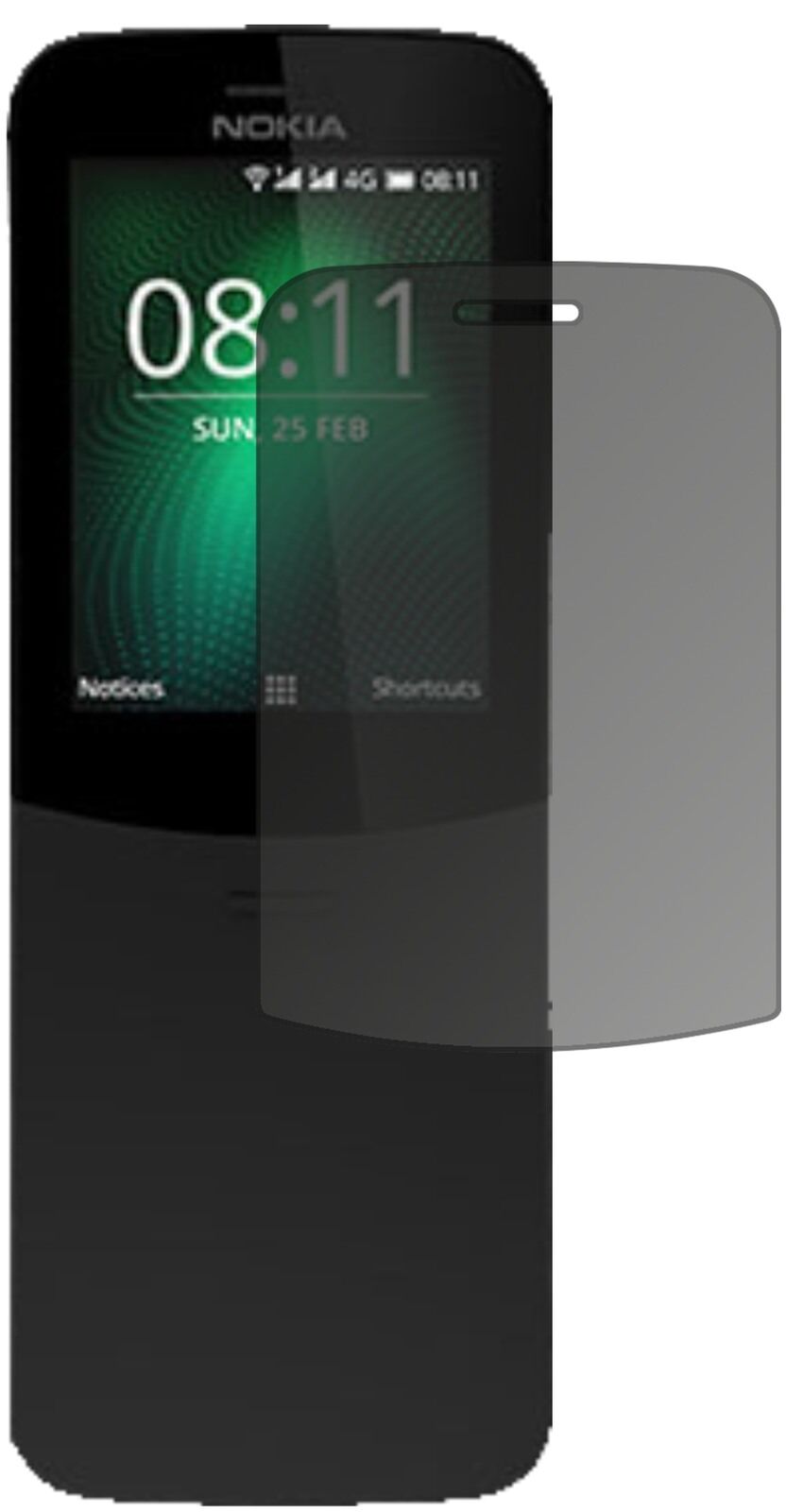 Blickschutzfolie von dipos passend für Nokia 8810, präziser Zuschnitt und blasenfrei montiert