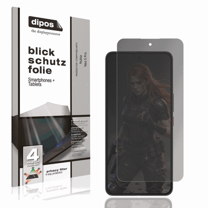 Blickschutzfolie von dipos passend für Nubia Neo 5 Pro, präziser Zuschnitt und blasenfrei montiert
