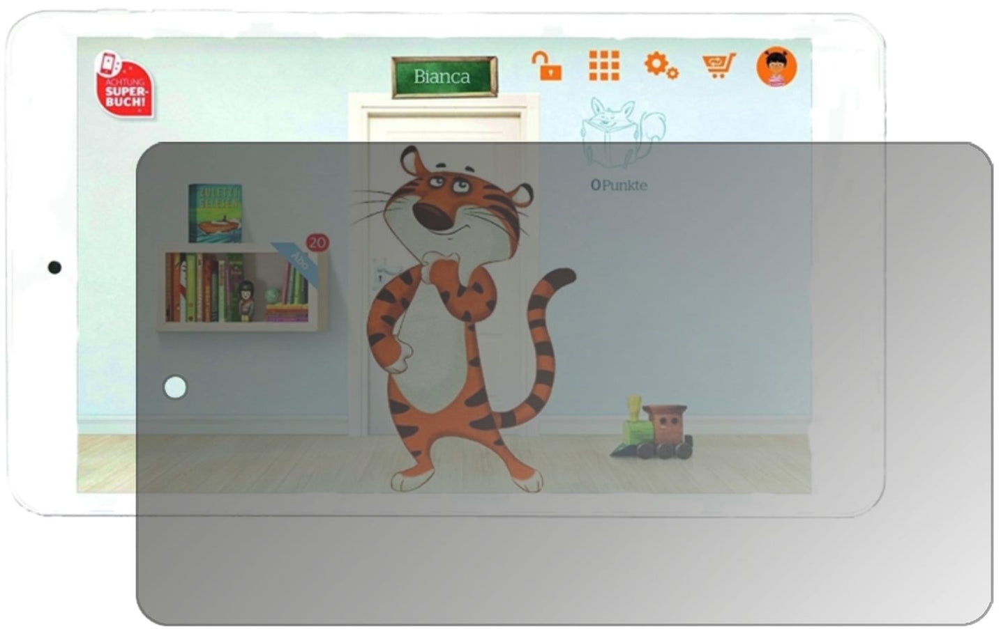 Blickschutzfolie von dipos passend für Odys TigerTab, präziser Zuschnitt und blasenfrei montiert