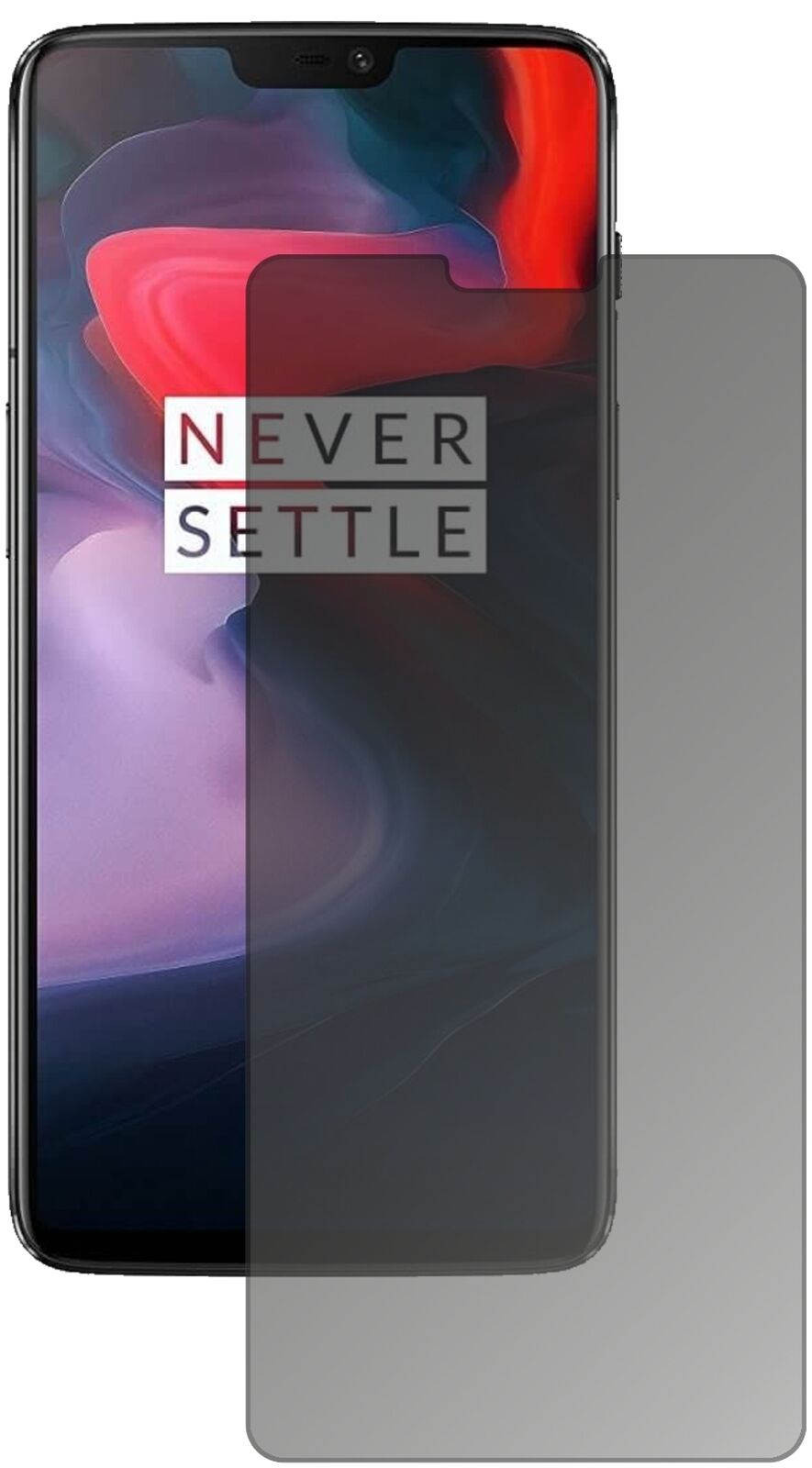 Blickschutzfolie von dipos passend für OnePlus 6, präziser Zuschnitt und blasenfrei montiert