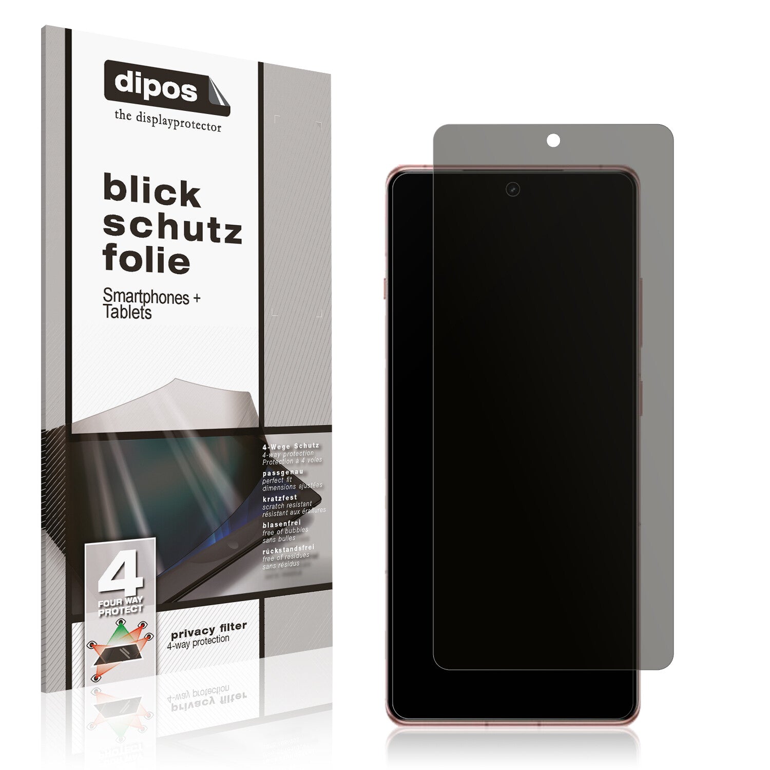 Blickschutzfolie von dipos passend für OnePlus Ace3, präziser Zuschnitt und blasenfrei montiert