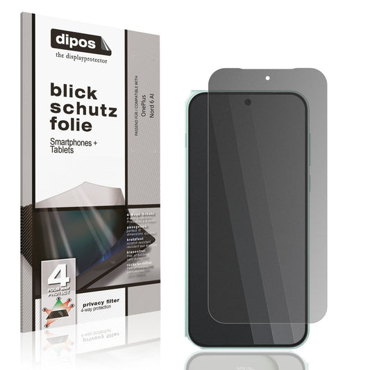Blickschutzfolie von dipos passend für OnePlus Nord 6 AI, präziser Zuschnitt und blasenfrei montiert