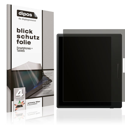 Blickschutzfolie von dipos passend für Onyx Boox Go Color 7, präziser Zuschnitt und blasenfrei montiert