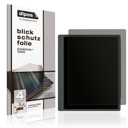 Blickschutzfolie von dipos passend für Onyx Boox Tab Ultra C Pro, präziser Zuschnitt und blasenfrei montiert