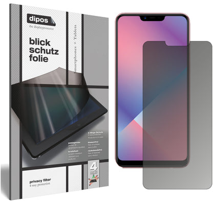 Blickschutzfolie von dipos passend für Oppo A5, präziser Zuschnitt und blasenfrei montiert