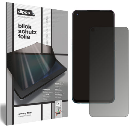 Blickschutzfolie von dipos passend für Oppo A54 5G, präziser Zuschnitt und blasenfrei montiert