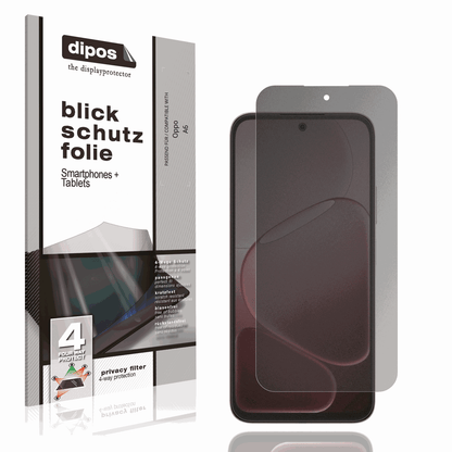 Blickschutzfolie von dipos passend f�r Oppo A6, pr�ziser Zuschnitt und blasenfrei montiert