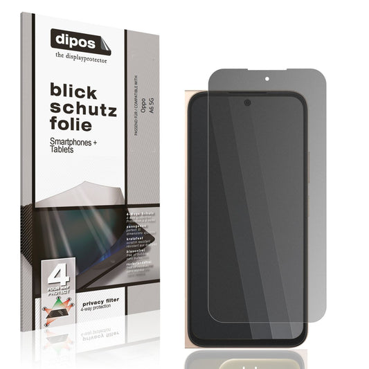 Blickschutzfolie von dipos passend für Oppo A6 5G, präziser Zuschnitt und blasenfrei montiert