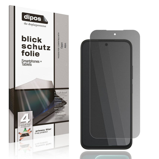 Blickschutzfolie von dipos passend für Oppo A6m, präziser Zuschnitt und blasenfrei montiert
