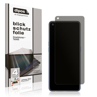 Blickschutzfolie von dipos passend für Oppo F19, präziser Zuschnitt und blasenfrei montiert