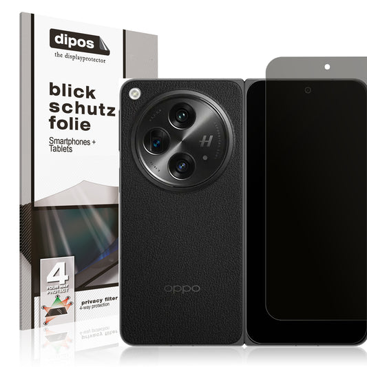 Blickschutzfolie von dipos passend für Oppo Find N3 Aussenseite, präziser Zuschnitt und blasenfrei montiert