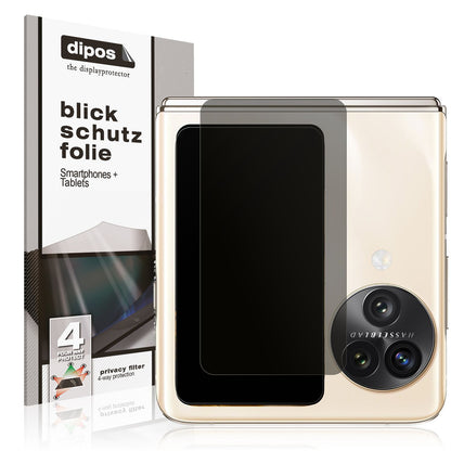 Blickschutzfolie von dipos passend für Oppo Find N3 Flip Aussenseite, präziser Zuschnitt und blasenfrei montiert