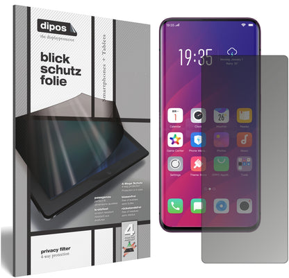 Blickschutzfolie von dipos passend für Oppo Find X, präziser Zuschnitt und blasenfrei montiert