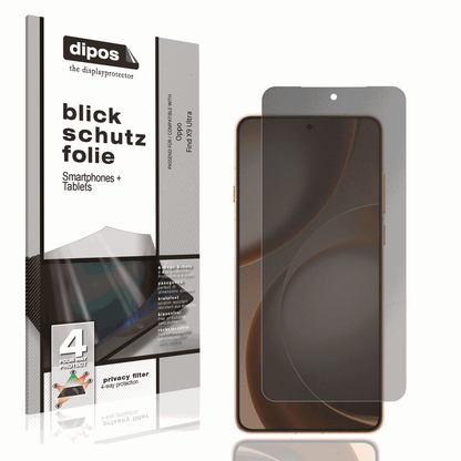 Blickschutzfolie von dipos passend für Oppo Find X9 Ultra, präziser Zuschnitt und blasenfrei montiert