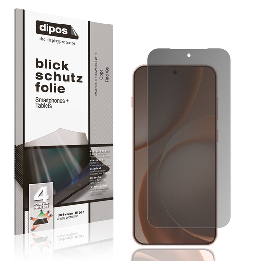 Blickschutzfolie von dipos passend für Oppo Find X9s, präziser Zuschnitt und blasenfrei montiert