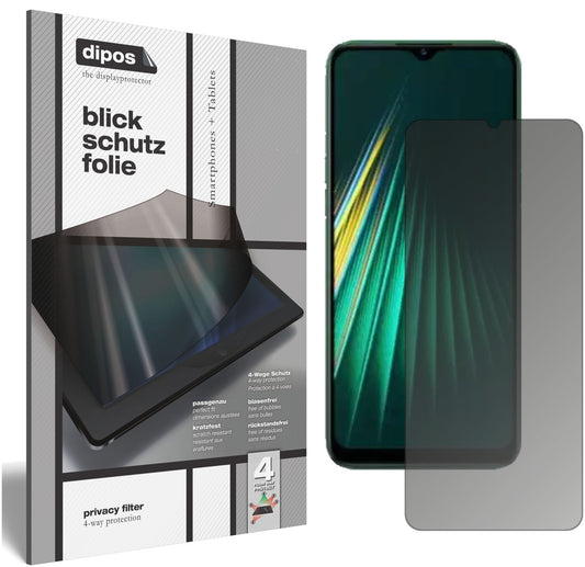 Blickschutzfolie von dipos passend für Oppo Realme 5i, präziser Zuschnitt und blasenfrei montiert