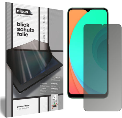 Blickschutzfolie von dipos passend für Oppo Realme C11, präziser Zuschnitt und blasenfrei montiert