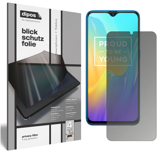 Blickschutzfolie von dipos passend für Oppo Realme U1, präziser Zuschnitt und blasenfrei montiert