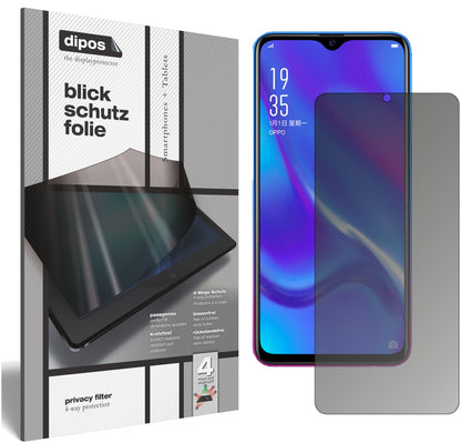 Blickschutzfolie von dipos passend für Oppo RX17 Neo, präziser Zuschnitt und blasenfrei montiert