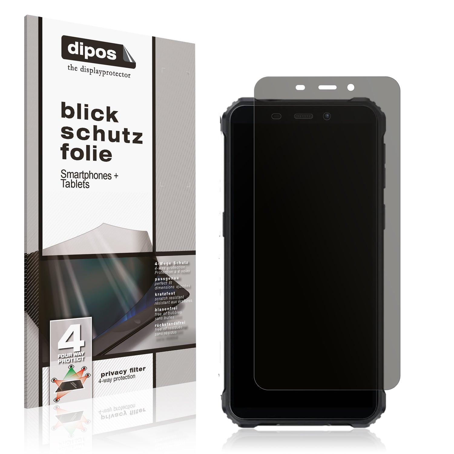 Blickschutzfolie von dipos passend für Oukitel G3 Outdoor, präziser Zuschnitt und blasenfrei montiert