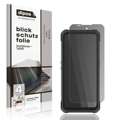 Blickschutzfolie von dipos passend für Oukitel WP100 Plus, präziser Zuschnitt und blasenfrei montiert