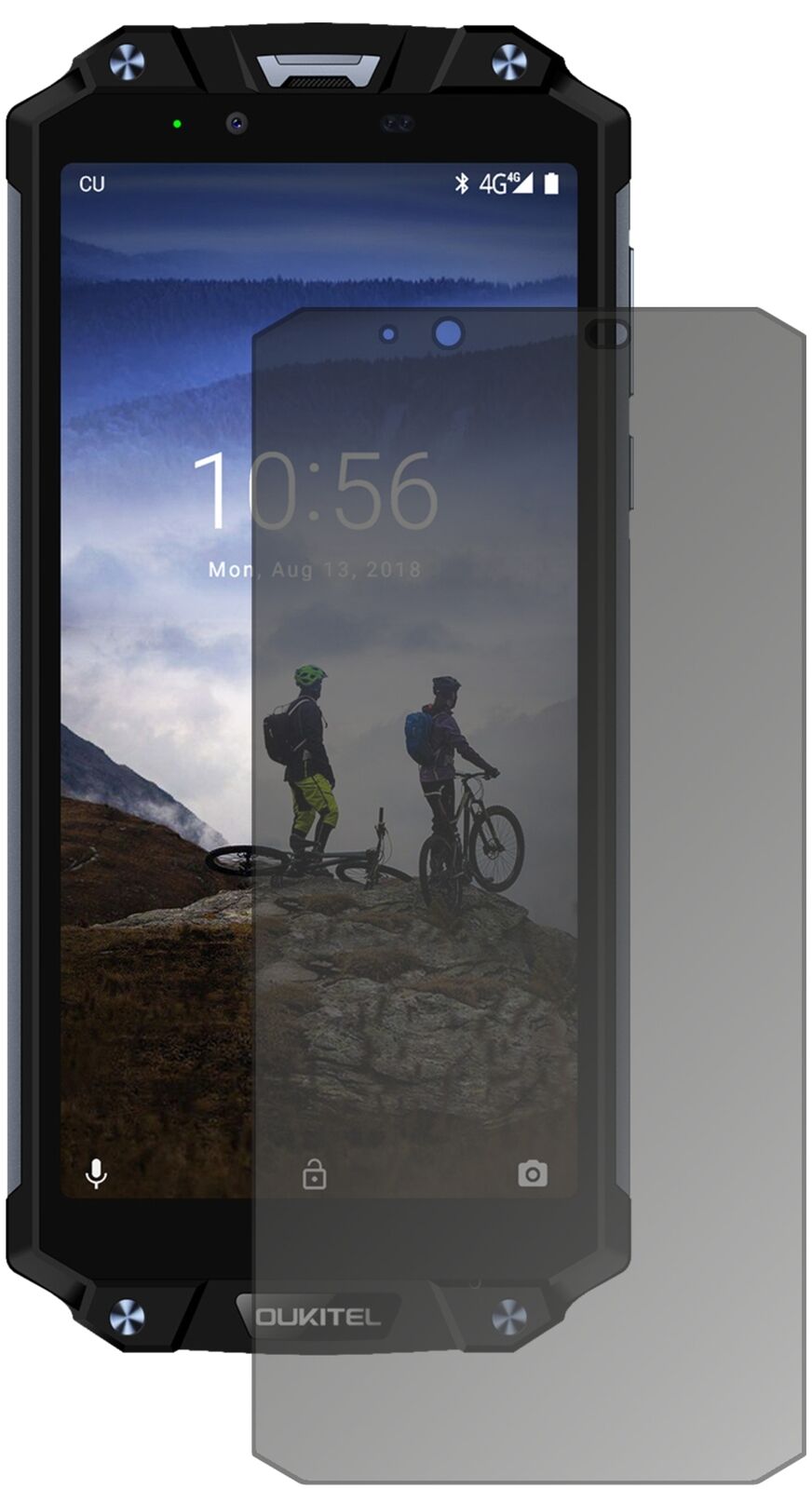 Blickschutzfolie von dipos passend für Oukitel WP2, präziser Zuschnitt und blasenfrei montiert