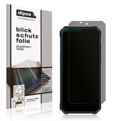 Blickschutzfolie von dipos passend für Oukitel WP53 Pro, präziser Zuschnitt und blasenfrei montiert