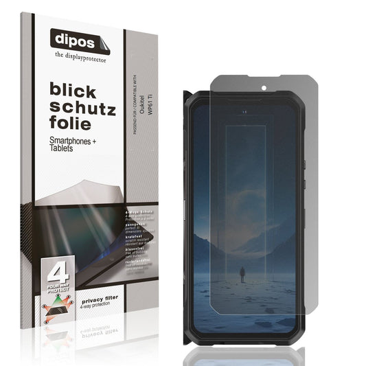 Blickschutzfolie von dipos passend für Oukitel WP61 Ti, präziser Zuschnitt und blasenfrei montiert