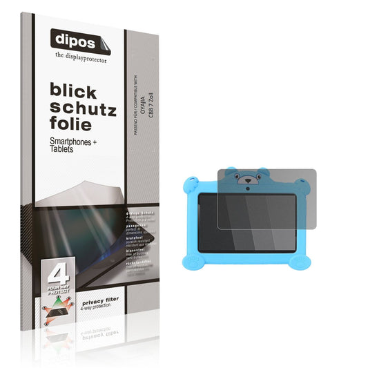 Blickschutzfolie von dipos passend für OYAJIA C88 7 Zoll, präziser Zuschnitt und blasenfrei montiert