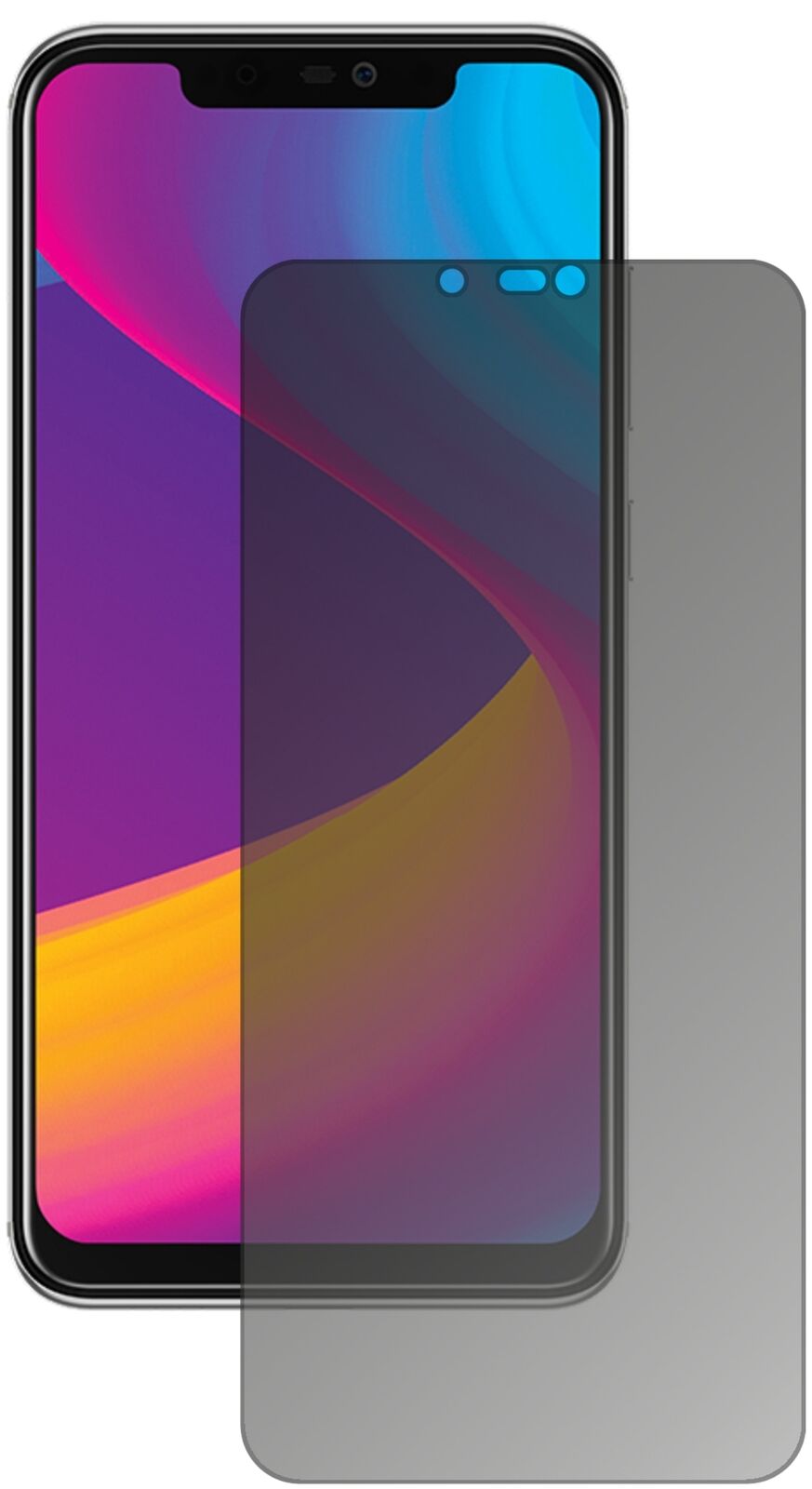Blickschutzfolie von dipos passend für Panasonic Eluga X1, präziser Zuschnitt und blasenfrei montiert