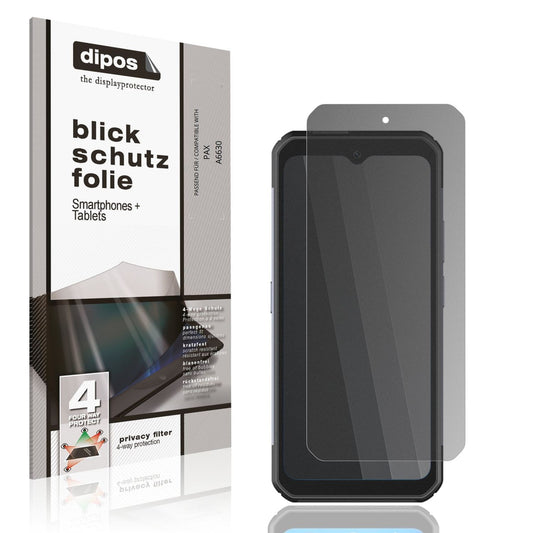 Blickschutzfolie von dipos passend für PAX A6630, präziser Zuschnitt und blasenfrei montiert