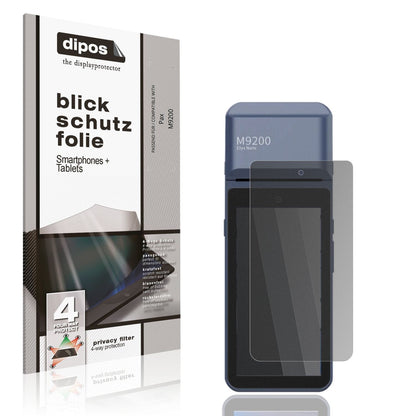Blickschutzfolie von dipos passend für Pax M9200, präziser Zuschnitt und blasenfrei montiert
