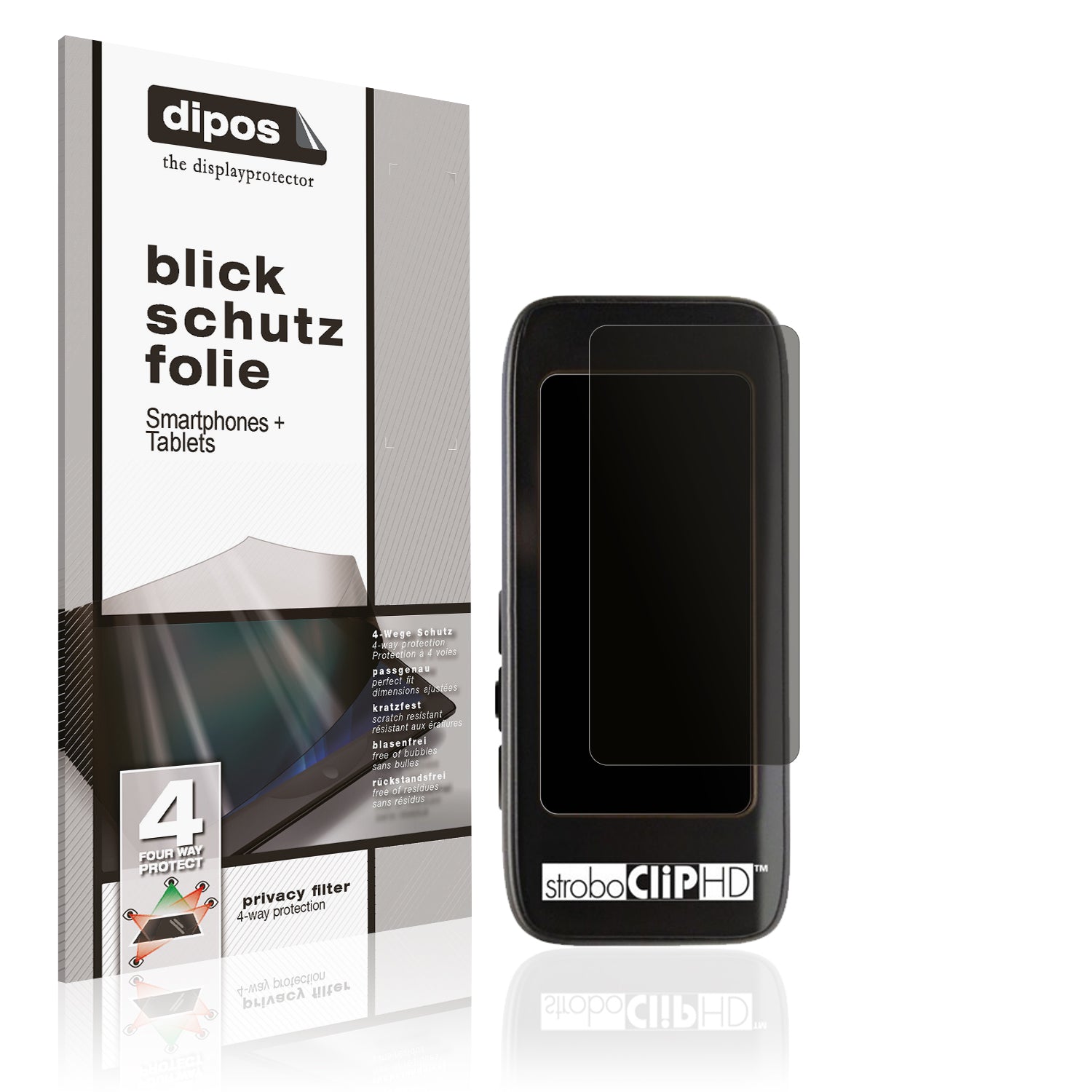 Blickschutzfolie von dipos passend für Peterson StroboClip HD, präziser Zuschnitt und blasenfrei montiert