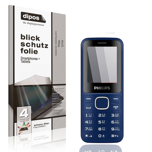 Blickschutzfolie von dipos passend für Philips E2104, präziser Zuschnitt und blasenfrei montiert