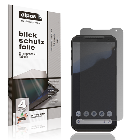 Blickschutzfolie von dipos passend für Point Mobile MF52, präziser Zuschnitt und blasenfrei montiert
