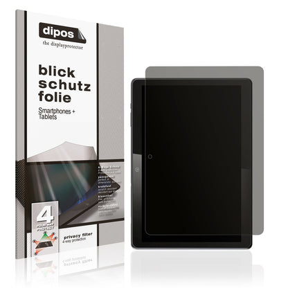 Blickschutzfolie von dipos passend für QDDQ Tablet, präziser Zuschnitt und blasenfrei montiert