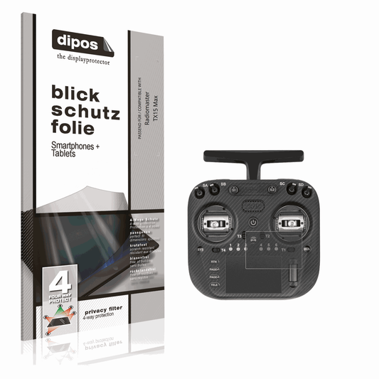 Blickschutzfolie von dipos passend f�r Radiomaster TX15 Max, pr�ziser Zuschnitt und blasenfrei montiert
