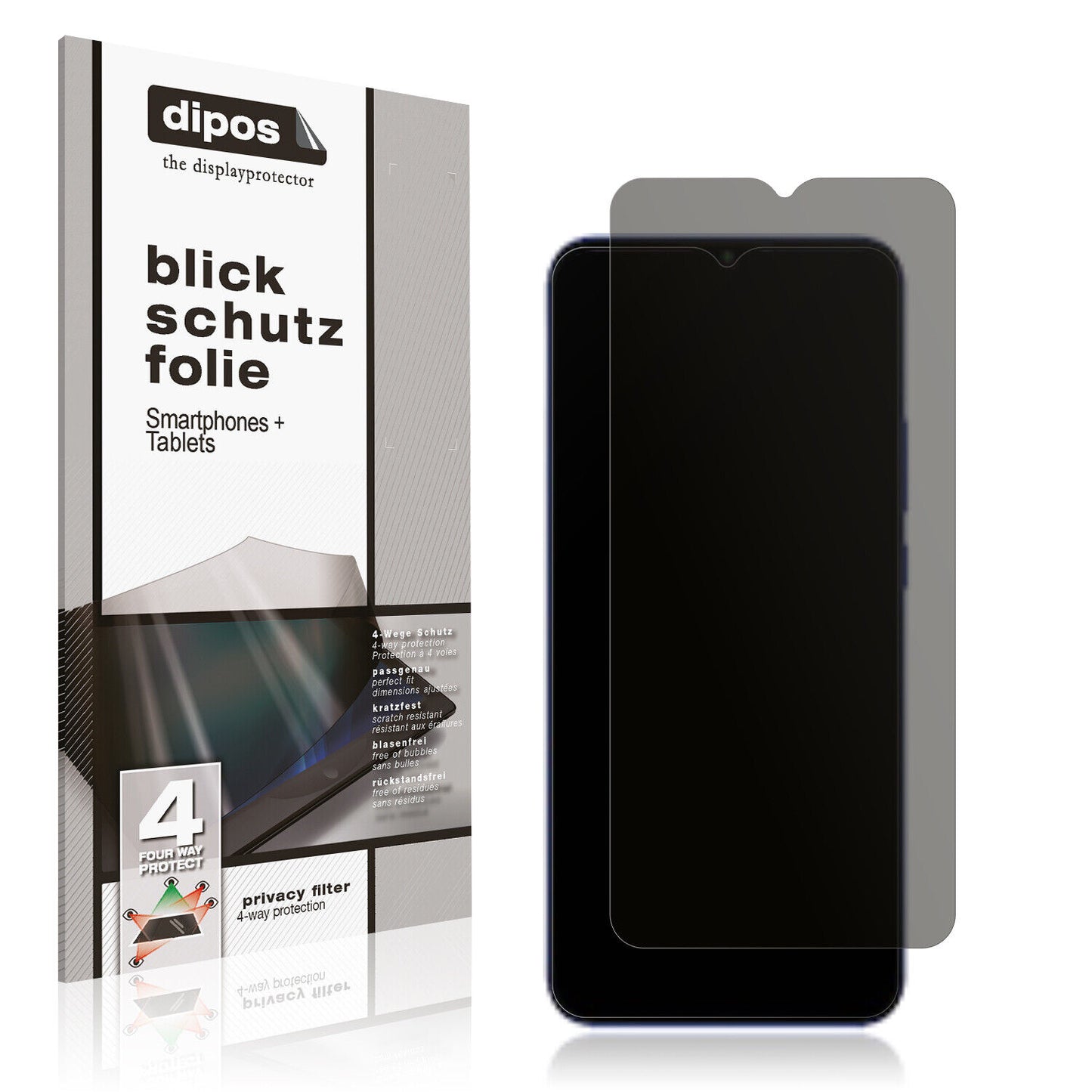 Blickschutzfolie von dipos passend für Ravoz Z3 lite, präziser Zuschnitt und blasenfrei montiert
