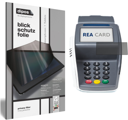Blickschutzfolie von dipos passend für REA CARD T7 pro, präziser Zuschnitt und blasenfrei montiert