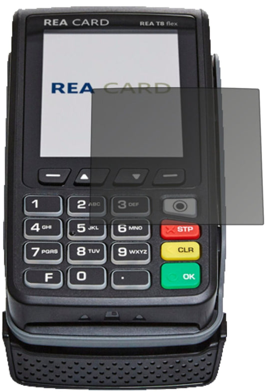 Blickschutzfolie von dipos passend für REA CARD T8 flex Terminal, präziser Zuschnitt und blasenfrei montiert