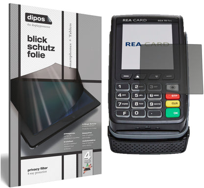 Blickschutzfolie von dipos passend für REA CARD T8 flex Terminal, präziser Zuschnitt und blasenfrei montiert