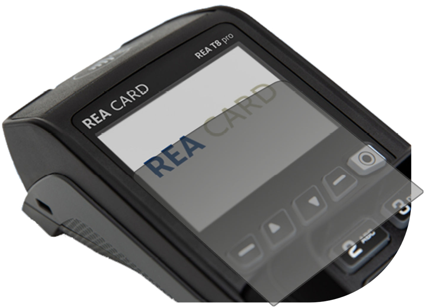 Blickschutzfolie von dipos passend für REA CARD T8 pro Terminal, präziser Zuschnitt und blasenfrei montiert