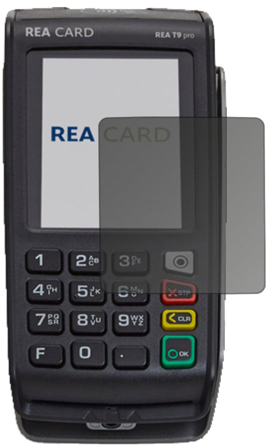Blickschutzfolie von dipos passend für REA CARD T9 pro Terminal, präziser Zuschnitt und blasenfrei montiert