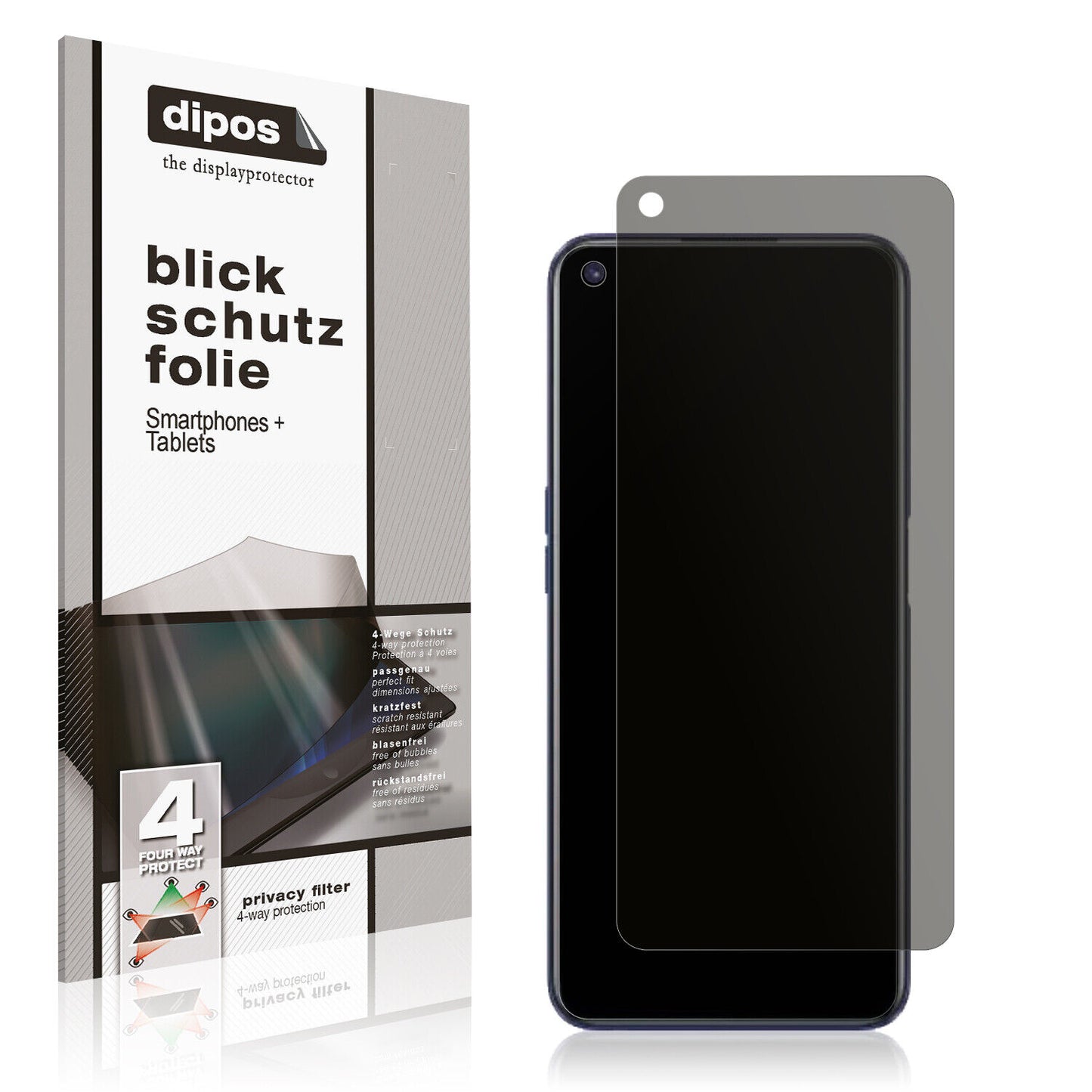 Blickschutzfolie von dipos passend für Realme 9 5G Speed, präziser Zuschnitt und blasenfrei montiert