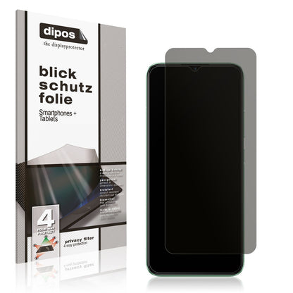 Blickschutzfolie von dipos passend für Realme C11, präziser Zuschnitt und blasenfrei montiert
