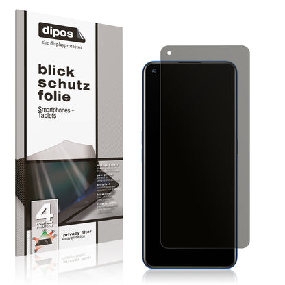 Blickschutzfolie von dipos passend für Realme GT NEO 3T, präziser Zuschnitt und blasenfrei montiert
