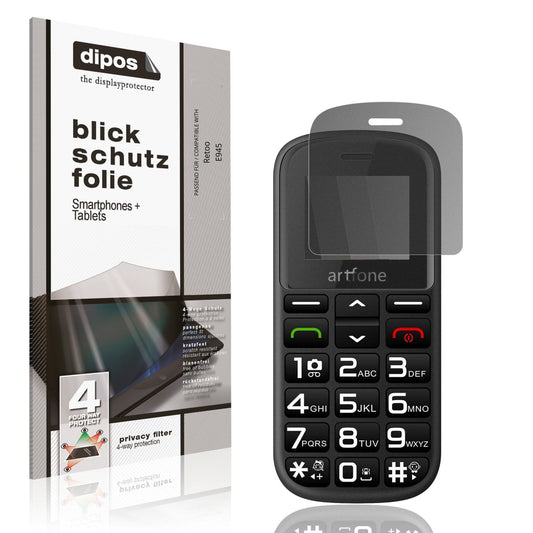 Blickschutzfolie von dipos passend für Retoo E945, präziser Zuschnitt und blasenfrei montiert