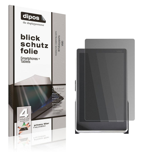 Blickschutzfolie von dipos passend für RiToEasysports V680, präziser Zuschnitt und blasenfrei montiert