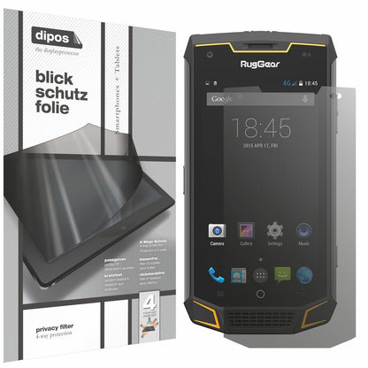 Blickschutzfolie von dipos passend für Ruggear RG740, präziser Zuschnitt und blasenfrei montiert
